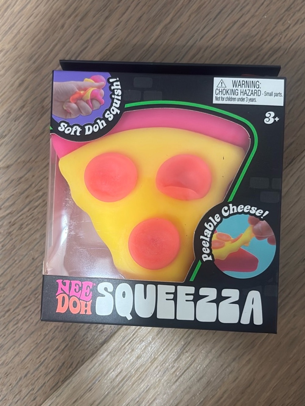 Nee Doh Squeeza Yellow & Pink Pizza Sensory Squishy Toy, Starbucks Cube&Wildcats